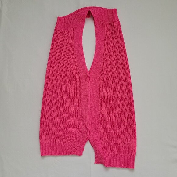 Anniewear Womens Halter Neck Sleeveless Pink Knit Sweater Tank Top Size Small - Picture 5 of 8